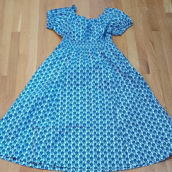 Boden Blue Floral Bridal Easter Preppy Midi Dress Womens US size 10P - Picture 7 of 7